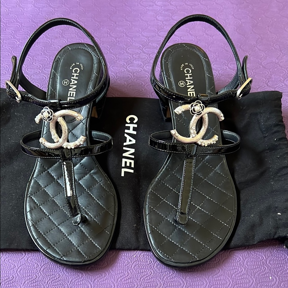 Chanel Black Sandals